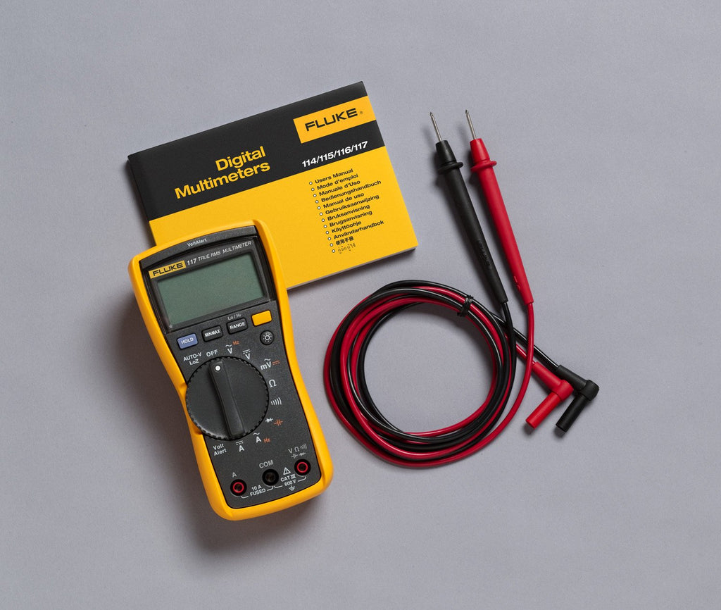 Fluke 117 Digital Multimeter, Non-Contact AC Voltage Detection, Measures Resistance/Continuity/Frequency/Capacitance/Min Max Average, Automatic AC/DC Selection, Low Impedance Mode | Non-Contact AC Voltage Detection, Measures Resistance/Continuity/Frequenc