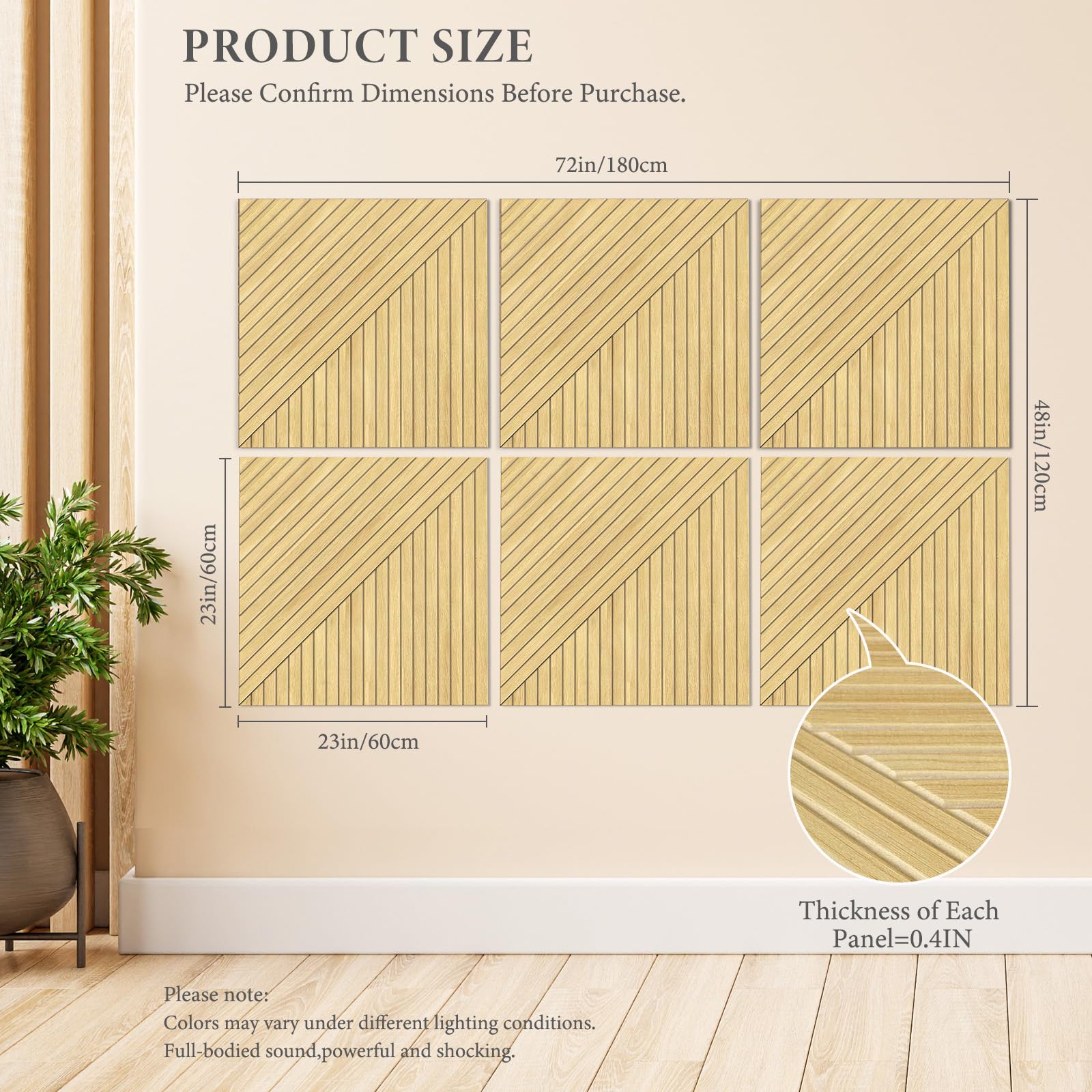 JBER 6 Pack Art Acoustic Panels, 47.2×27Inches Soundproof Wall Panels, Large Self-Adhesive Wall Panels, Decorative Sound Absorbing Panels, Sound Panels for Recording Studio(Black Gold Marble)