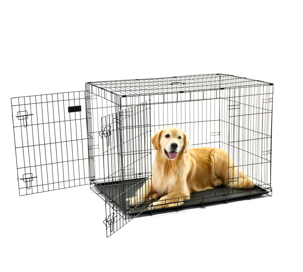 Carlson Secure and Compact Double Door Metal Dog Crate, Medium with Divider Panel