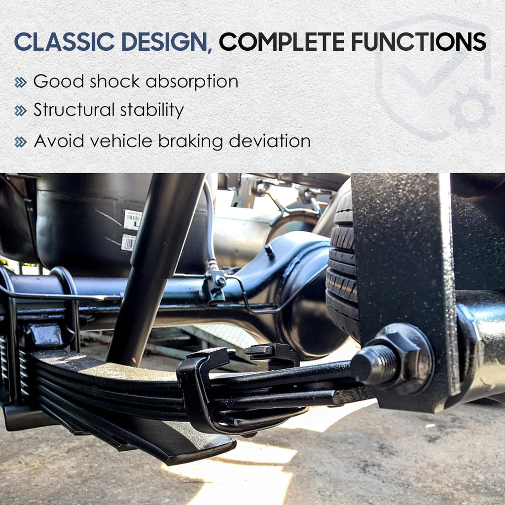 2 Pieces of Replacement for SW4B 4 Leaf Trailer Leaf Spring, 3500lb Single Trailer Axle Suspension Kit, 25-1/4" Length with 1750lb Capacity Double Eyes Leaf Springs and U-Bolt