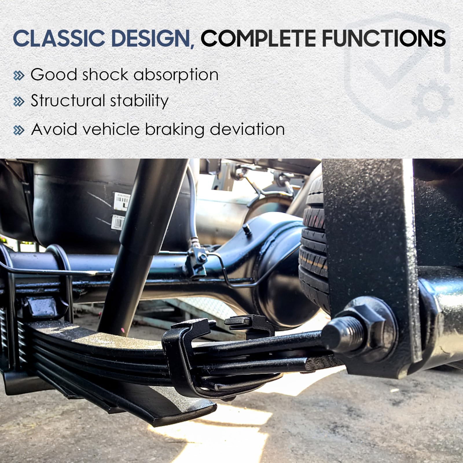 2 Pieces of Replacement for SW4B 4 Leaf Trailer Leaf Spring, 3500lb Single Trailer Axle Suspension Kit, 25-1/4" Length with 1750lb Capacity Double Eyes Leaf Springs and U-Bolt