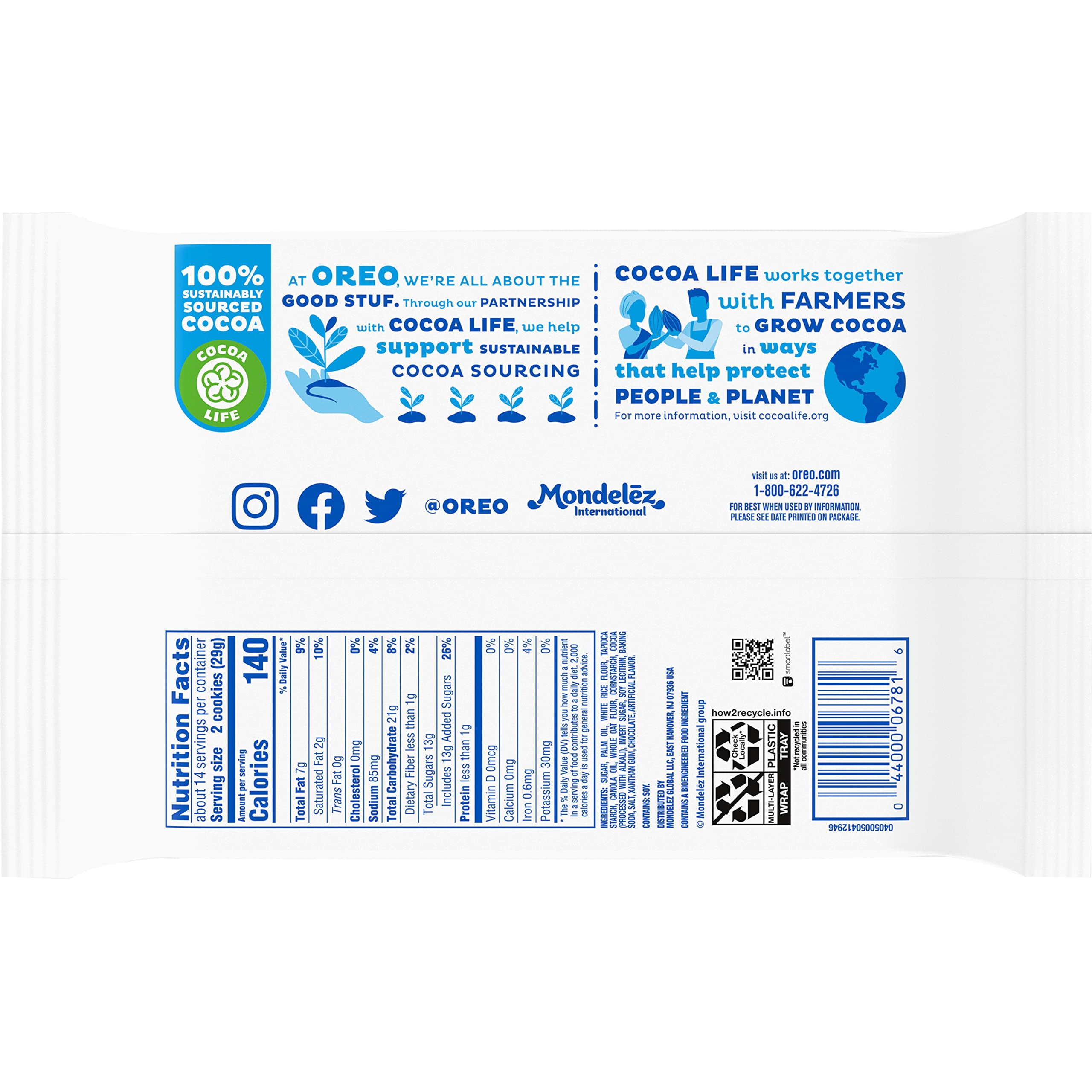 OREO Double Stuf Golden Sandwich Cookies, Family Size, 20 oz
