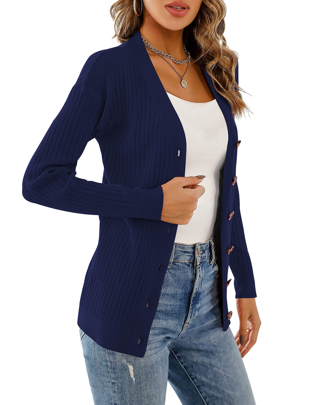 LIENRIDY Women's Knit Cardigan Long Sleeve Button Down Sweater Lightweight Cardigans, S-XL