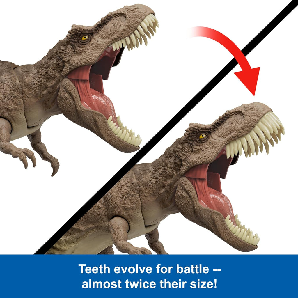Mattel Jurassic World T. rex Dinosaur Toy with Sound & Movement, All-Out Attack Tyrannosaurus Rex Action Figure with Rampage Attack, Plus Digital Play