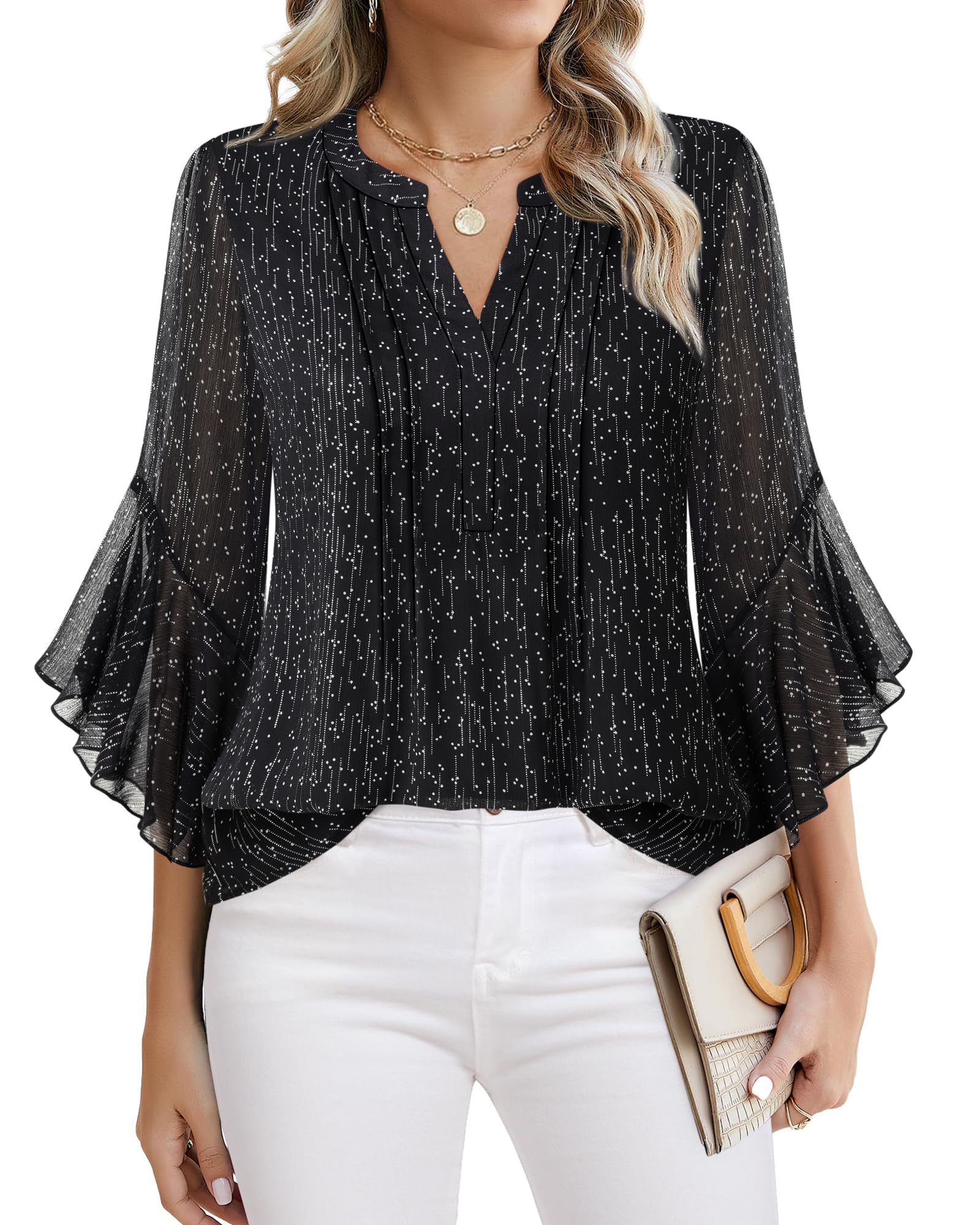 Timeson Women's 3/4 Sleeve Top | Dressy, Casual