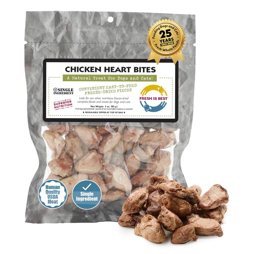 Fresh Is Best Freeze Dried Dog Treats - Raw Freeze Dried Chicken Breast for Dogs & Cats - Healthy Dog Training Treats in Resealable Zipper Bag - High-Protein Single Ingredient - Made in the USA