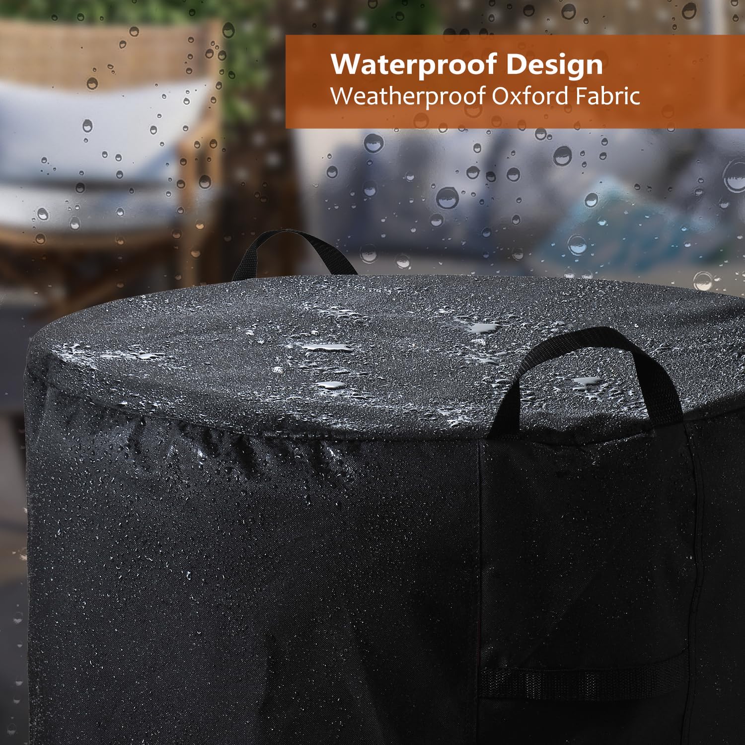 SheeChung Fire Pit Cover for Solo Stove Bonfire Outdoor Smokeless Firepit-Small Round Waterproof 600D Polyester Shelter,Air Vent,Anti-UV&Tear Resistant-Fits for 16”-22” Gas Fire Pit Table (22"Dx16"H)