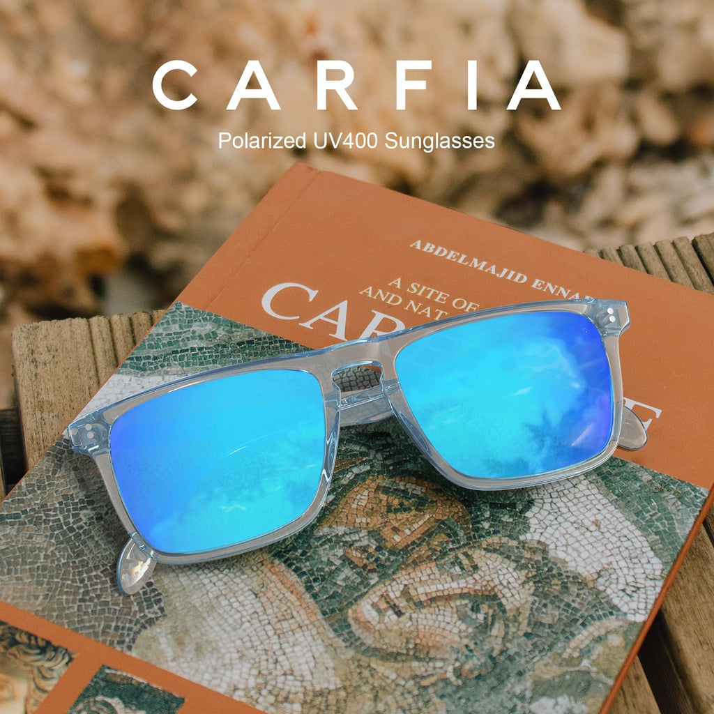 CARFIA Retro Polarized Sunglasses for Men UV Protection Hand-crafted Acetate Frame Fashion Cool Sun Glasses CA53572