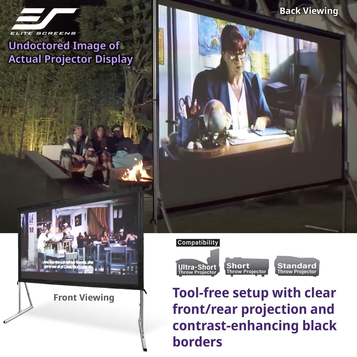 Elite Screens 100-inch Wraith Veil DUAL, 16:9, 0.8 Gain, 150° Viewing Angle, Front & Rear Projection Screen, Yardmaster 2 OMS100H2-Dual