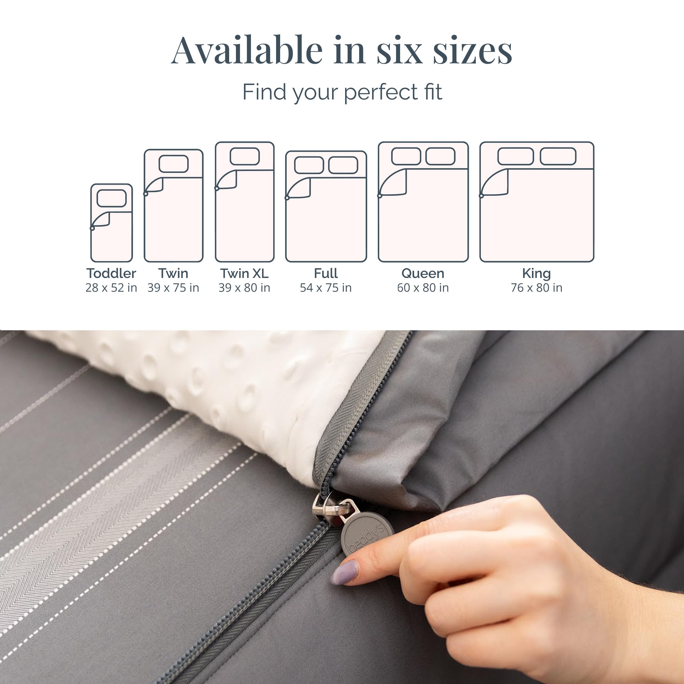 Beddy's Navy Blue All-in-One Zipper Bedding Set - Minky Lined - Twin | Smooth-Glide Zippers, Durable Construction, Easy To Make & Wash, 100% Cotton Exterior, Includes Pillowcase & Sham
