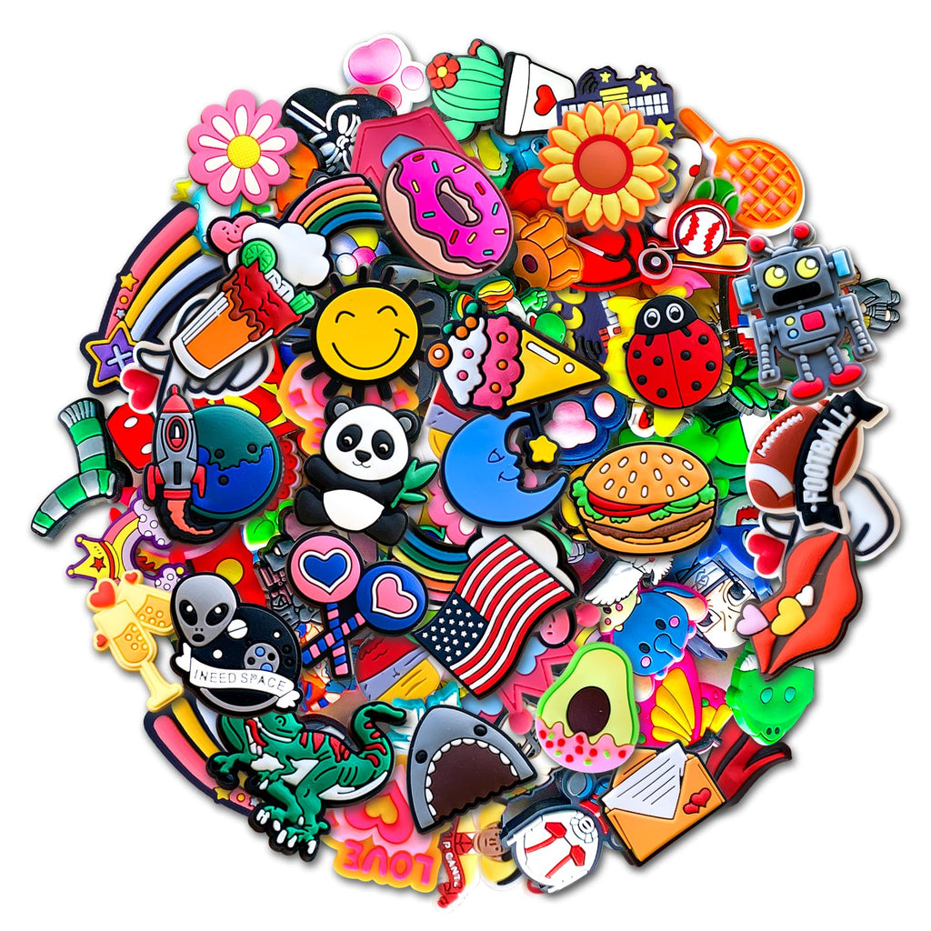 30,50,100Pcs Random Shoe Charms for Clog Decoration, Cute Cartoon Charms Accessories for Gift