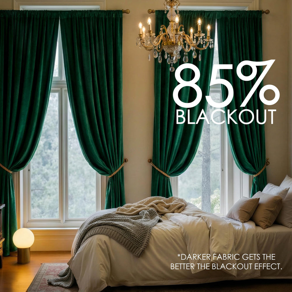 Nemia Dark Green Velvet Curtains Thermal Insulated Blackout Curtain for Bedroom Window Living Room Darkening Luxury Vintage 63 Inches Long Heavy Drapes Panels Rod Pocket Set of 2