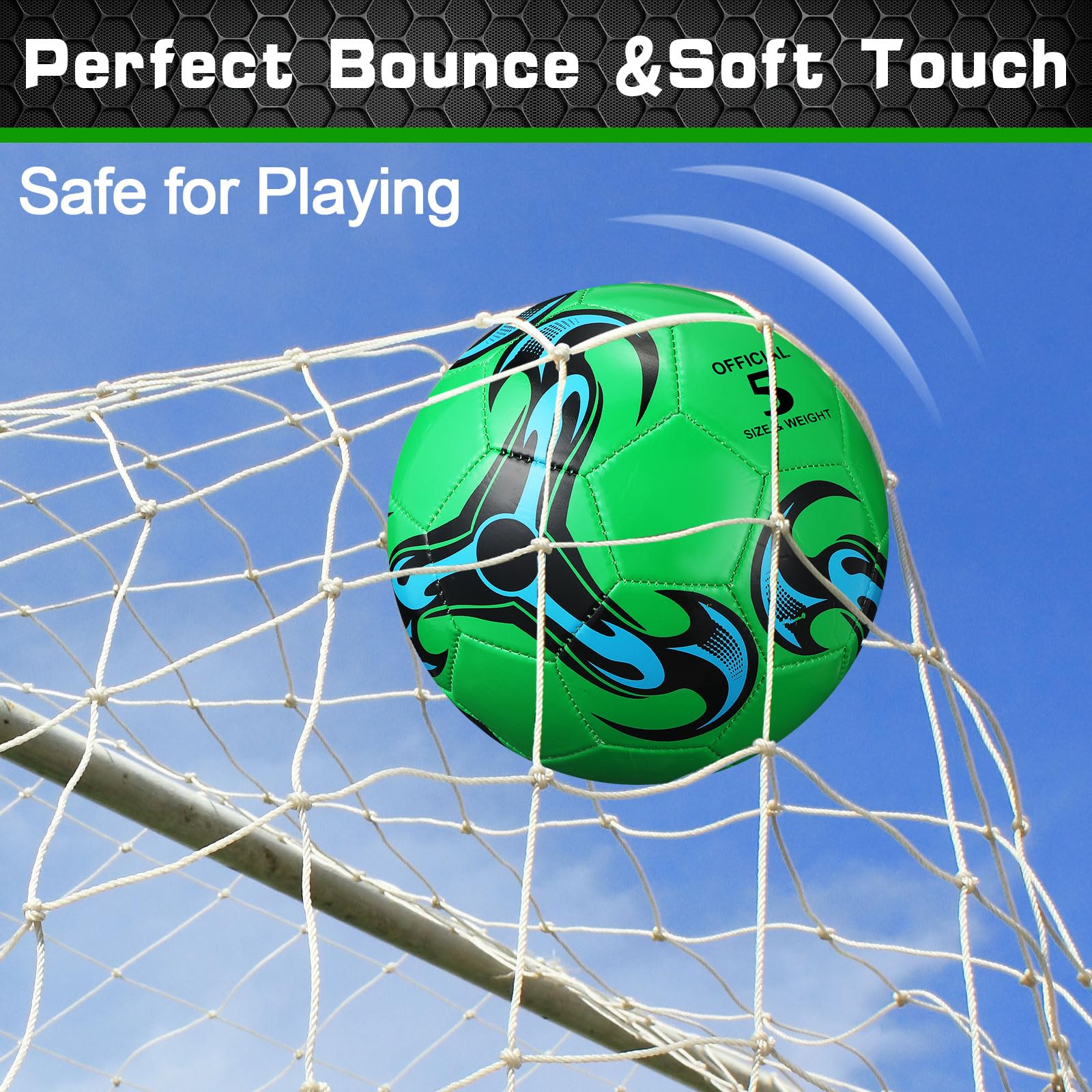 Lunmon 12 Pcs Bulk Soccer Balls with 2 Pump Official Size Deflated Ball Football for Indoor Outdoor Game Sports Training Adult Players Soccer Birthday Gift Global