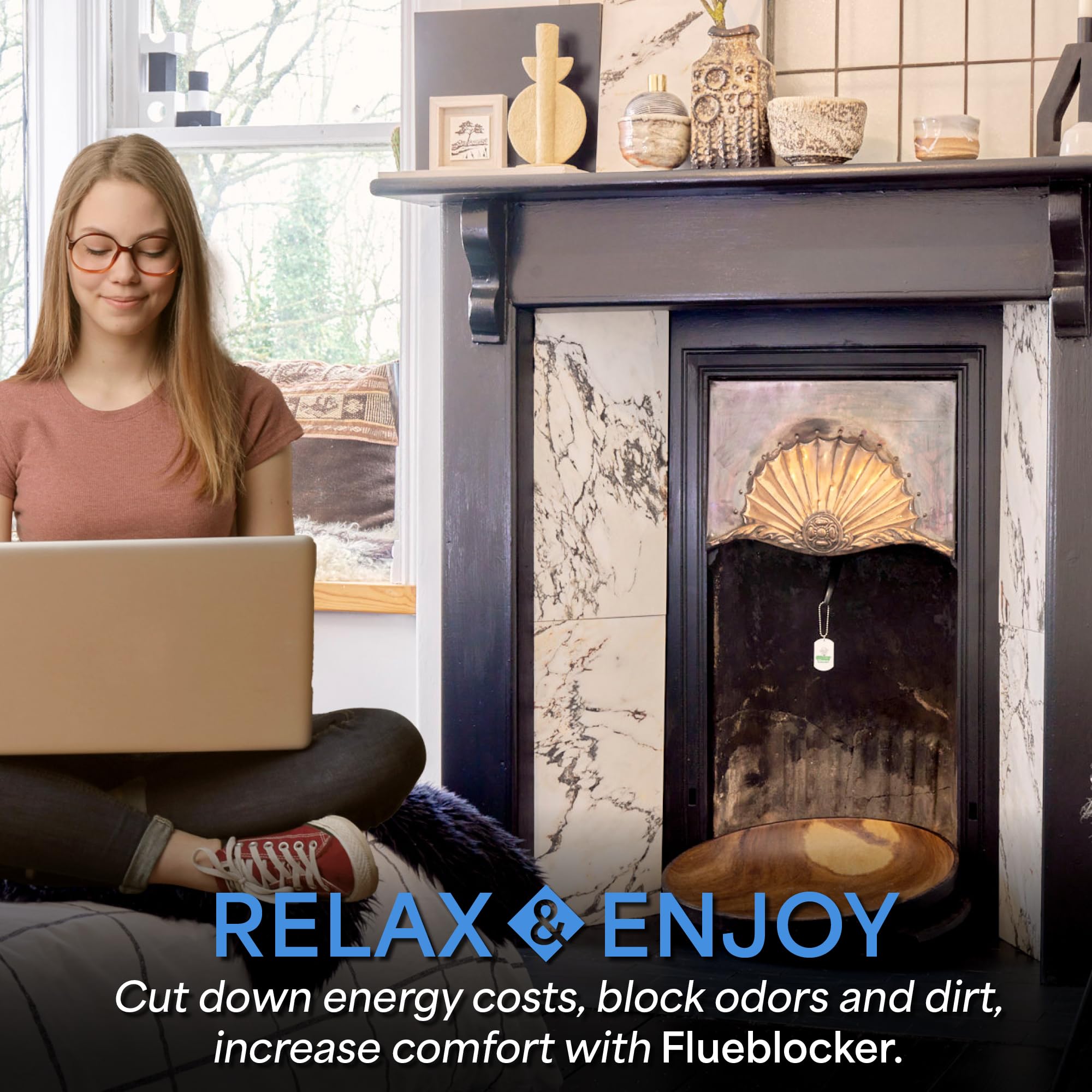 Flueblocker for 5"X14" Chimney Flue – Chimney Sheep Fireplace Draft Stopper Plug Replacement Damper Fireplace Tool – Better Than Inflatable Pillow or Balloon–Save Energy Block Odor & Debris