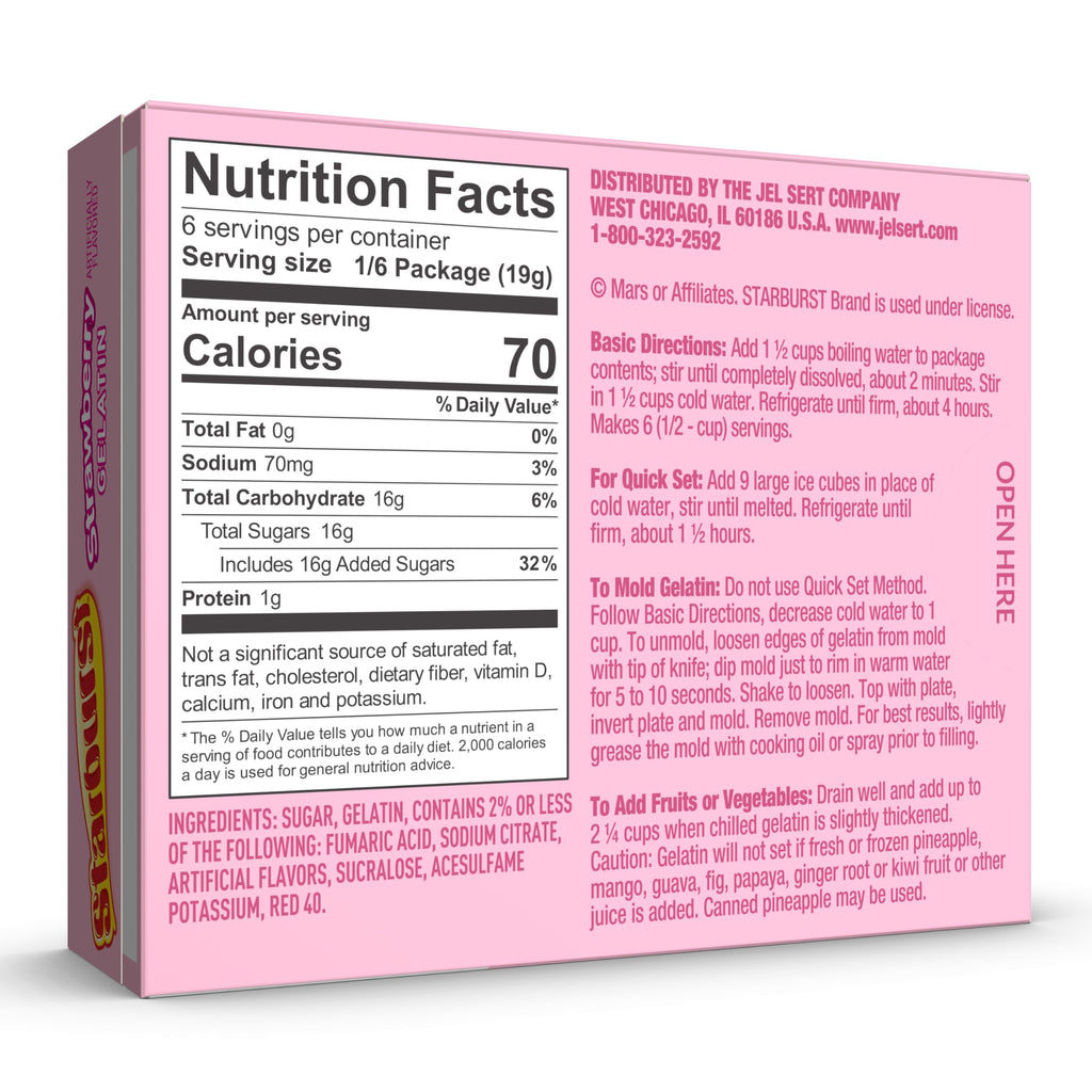 Starburst Gelatin – Blue Raspberry, 3.91 Ounce Box (Pack of 12)