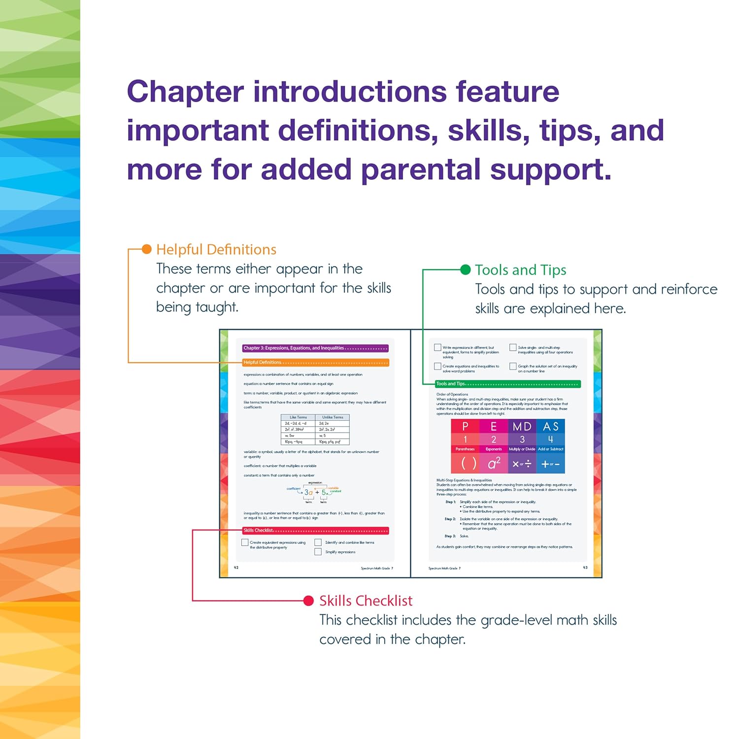 Spectrum 7th Grade Math Workbooks, Mathematics Middle School Books Covering Geometry, Algebra, Ratio, Integers, and More, Classroom or Homeschool Curriculum