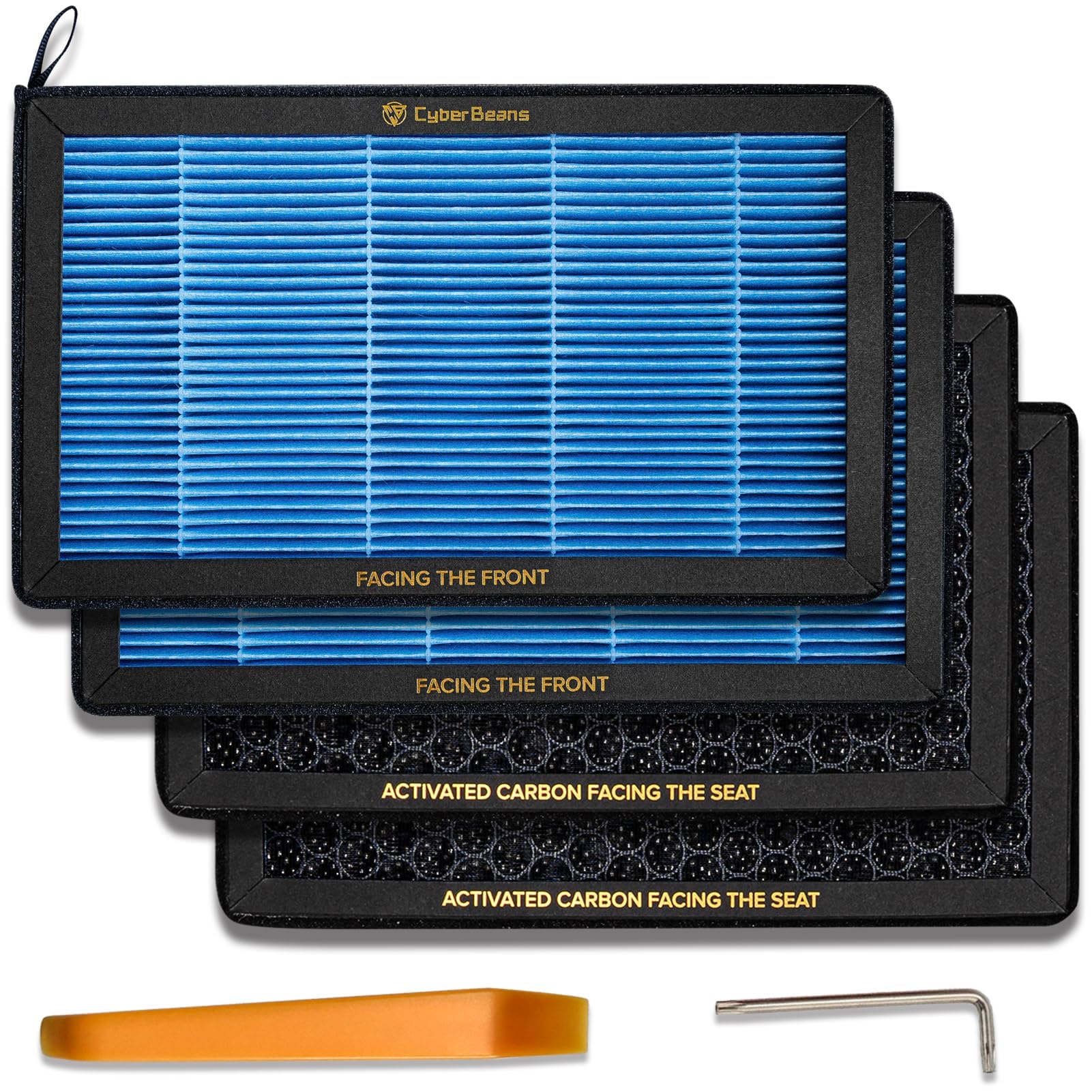 Air Conditional Replacement with Activated Carbon for Tesla Model 3 Model Y HEPA Cabin Air Filter Accessories 2016-2024/2025/2026 Juniper Highland Upgraded Version(2 Pack)
