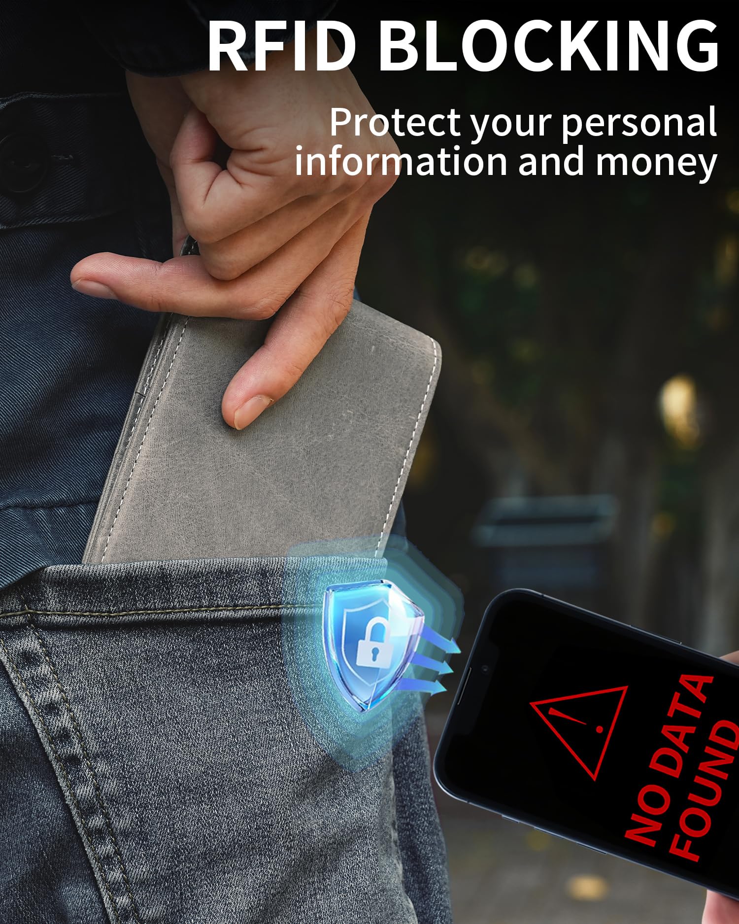 Artpaxy Mens Wallet Genuine Leather Bifold RFID Blocking Wallet for Men with 1 ID Window 13 Card Holders 2 cash pockets 1 Gift Box