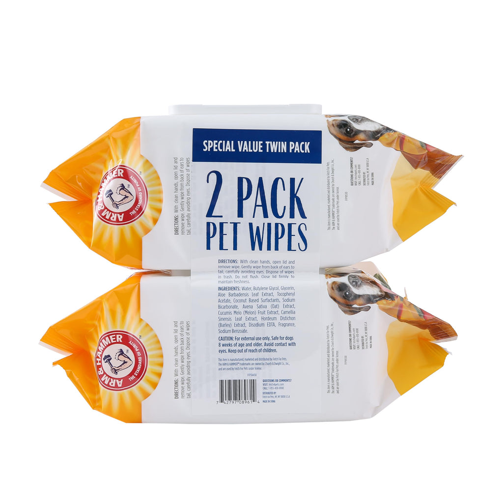 Arm and Hammer for Pets Heavy Duty Multipurpose Dog Bath Wipes, Mango Scent, Travel Size - All Purpose Wipes That Remove Odor and Refresh Dog Coat Between Baths, 30 Count