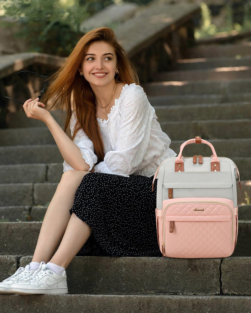 LOVEVOOK Laptop Backpack for Women, 15.6 inch Waterproof Nurse Bag Teacher Work Backpack Purse for Women, Travel Computer Backpack for College Office Business Ladies