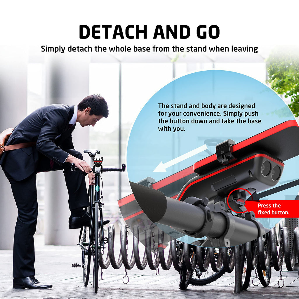 UPPEL Bluetooth Speaker Bicycle, Multifunctional Bike Phone Holder 10-in-1- LED Light - Bike Horn - Microphone - Ideal for Road & Mountain Bike (Black)