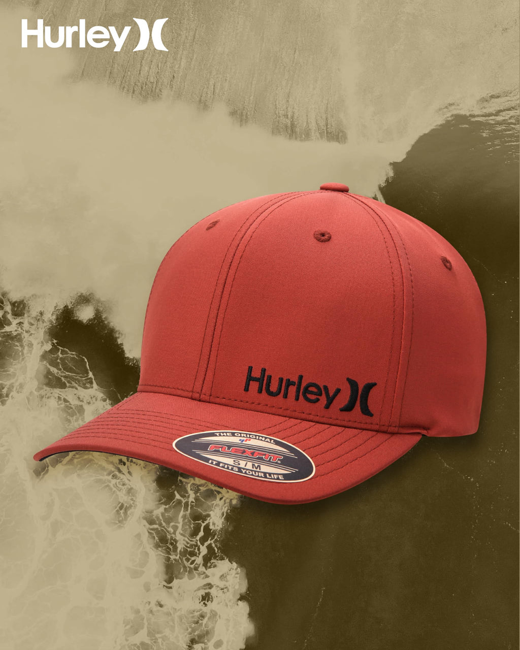 Hurley mens One & Only Corp Flexfit Perma Curve Bill Baseball Hat