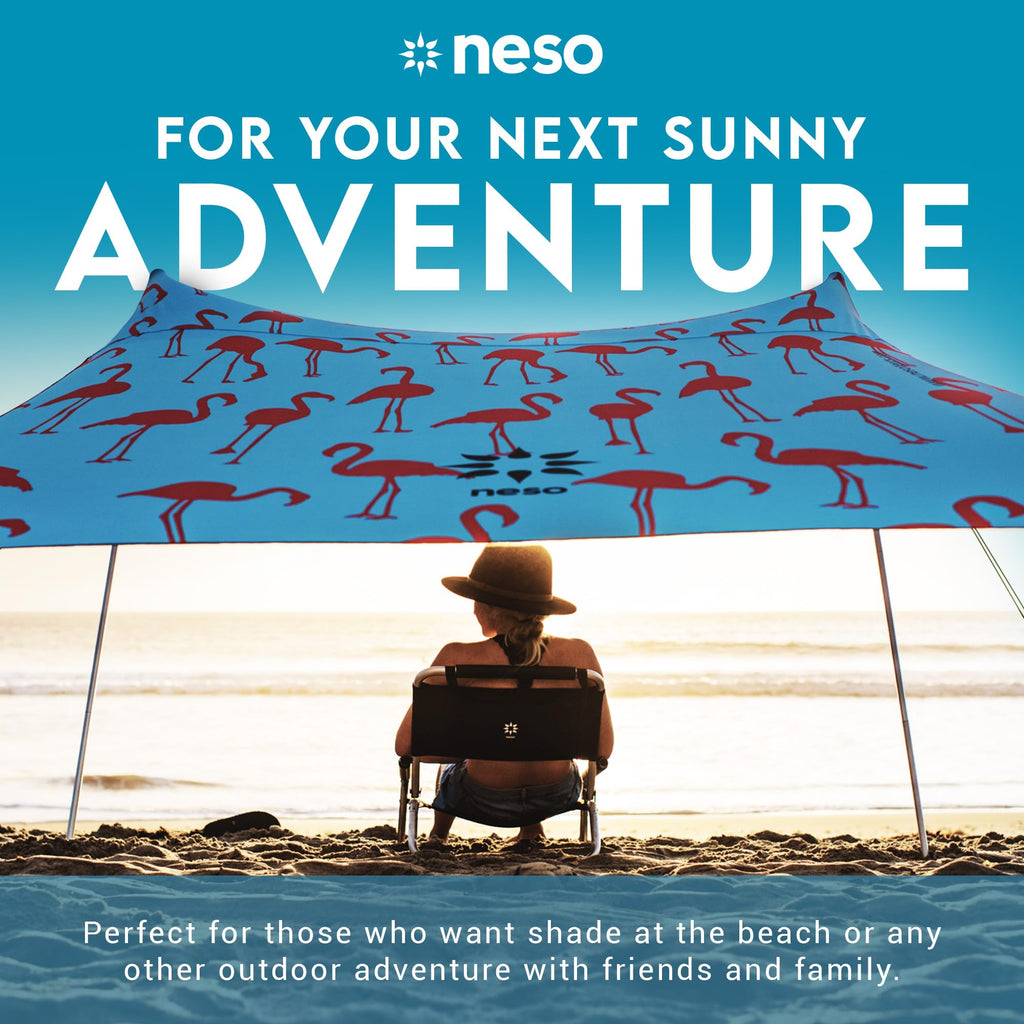 Neso Gigante Portable Beach Tent Sun Shelter - Lightweight Beach Shade Canopy - Easy Setup for Family Outings - Patented Reinforced Corners - UPF 50+ - 8ft Tall, 11 x 11ft - Save The Whales