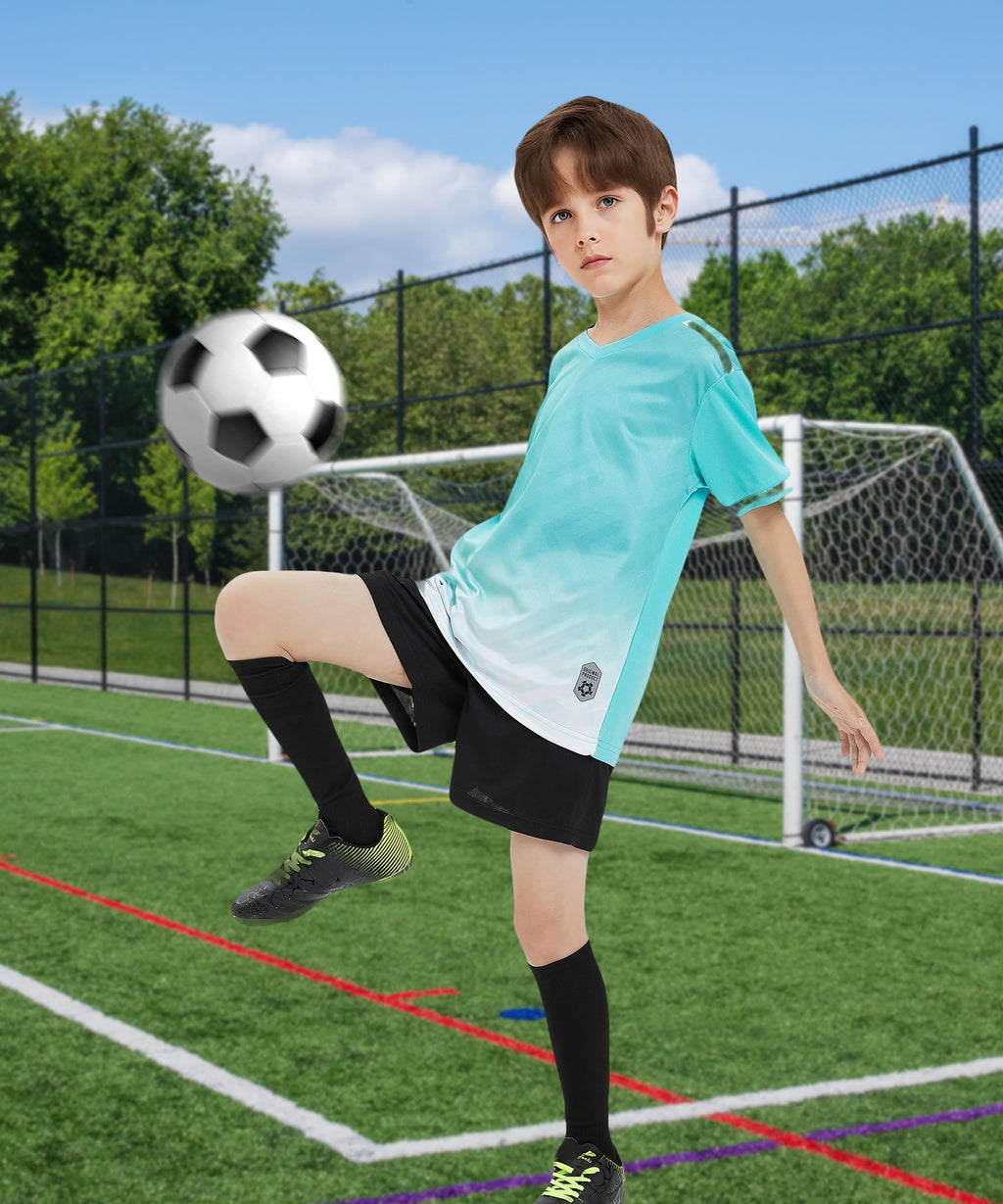 M2C Boys 2-Pack Jersey Soccer Knit Set Sport Team Uniform Shirt and Shorts