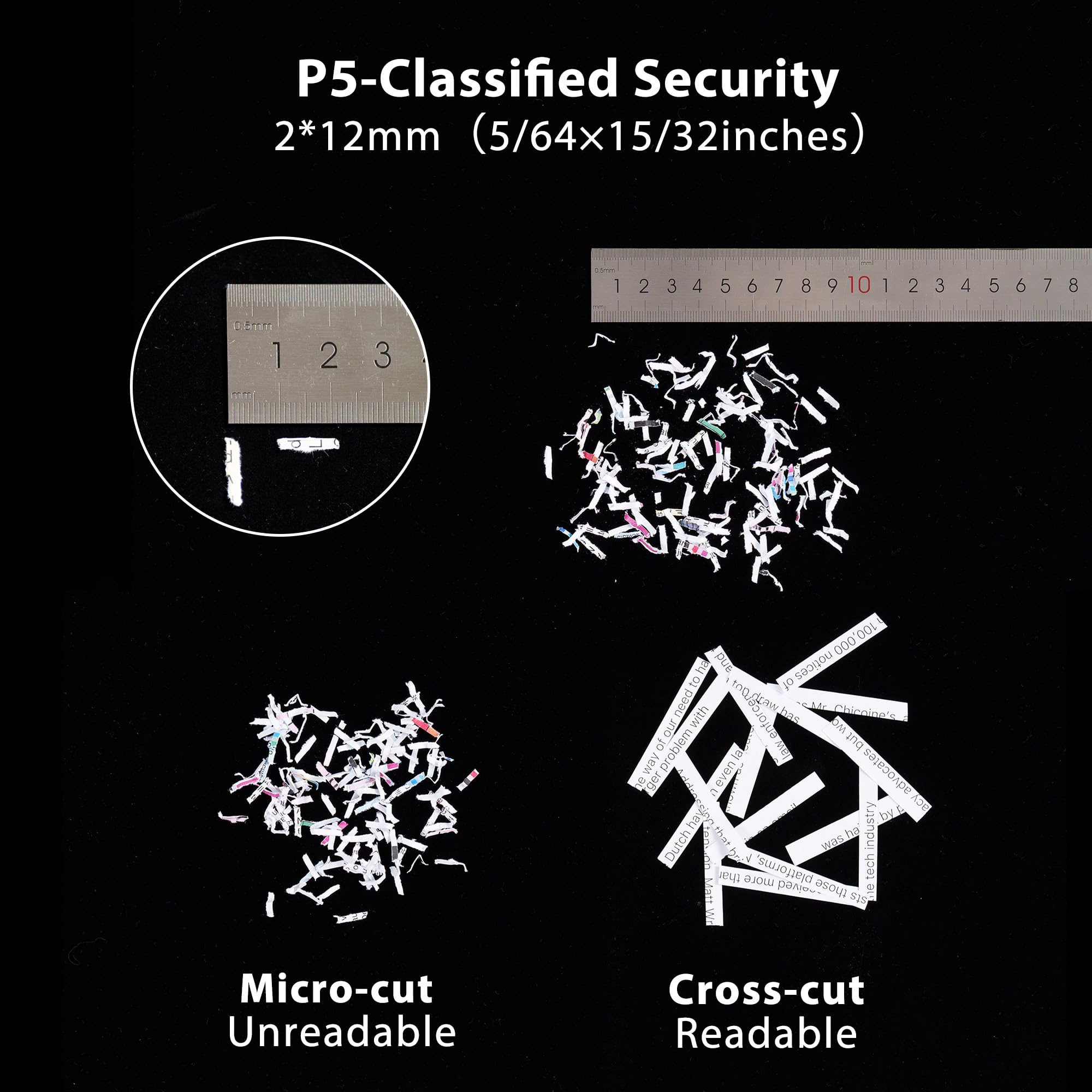 Heavy Duty Paper Shredder: 400-Sheet Auto Feed P5 Micro-Cut Document Credit Card Shredding with Jam-Proof Design for Home Office Business School