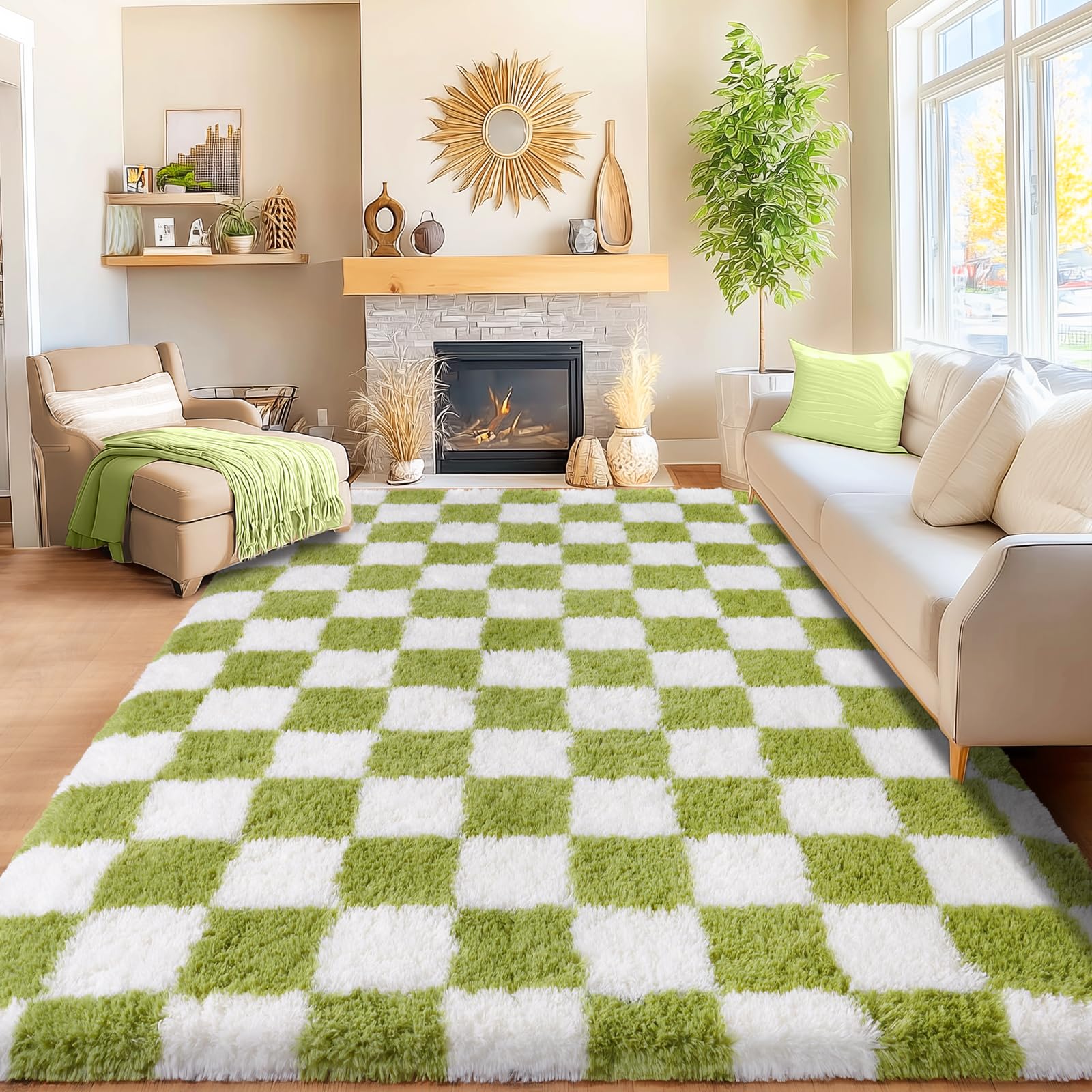 Awaytail Fluffy Rug Washable 2x3 Feet, Pure Black Desk Chair Rug Non-Slip, Super Soft Kids Rug for Boys Nursery Dorm Decor