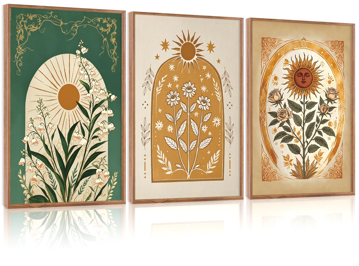 CHDITB Abstract Modern Framed Canvas Wall Art Set, Contemporary Artwork for Home Decor, Neutral Pastel Illustration Wall Painting, Nordic Minimal Zen Art Prints for Living Room Office-16 x24 x3