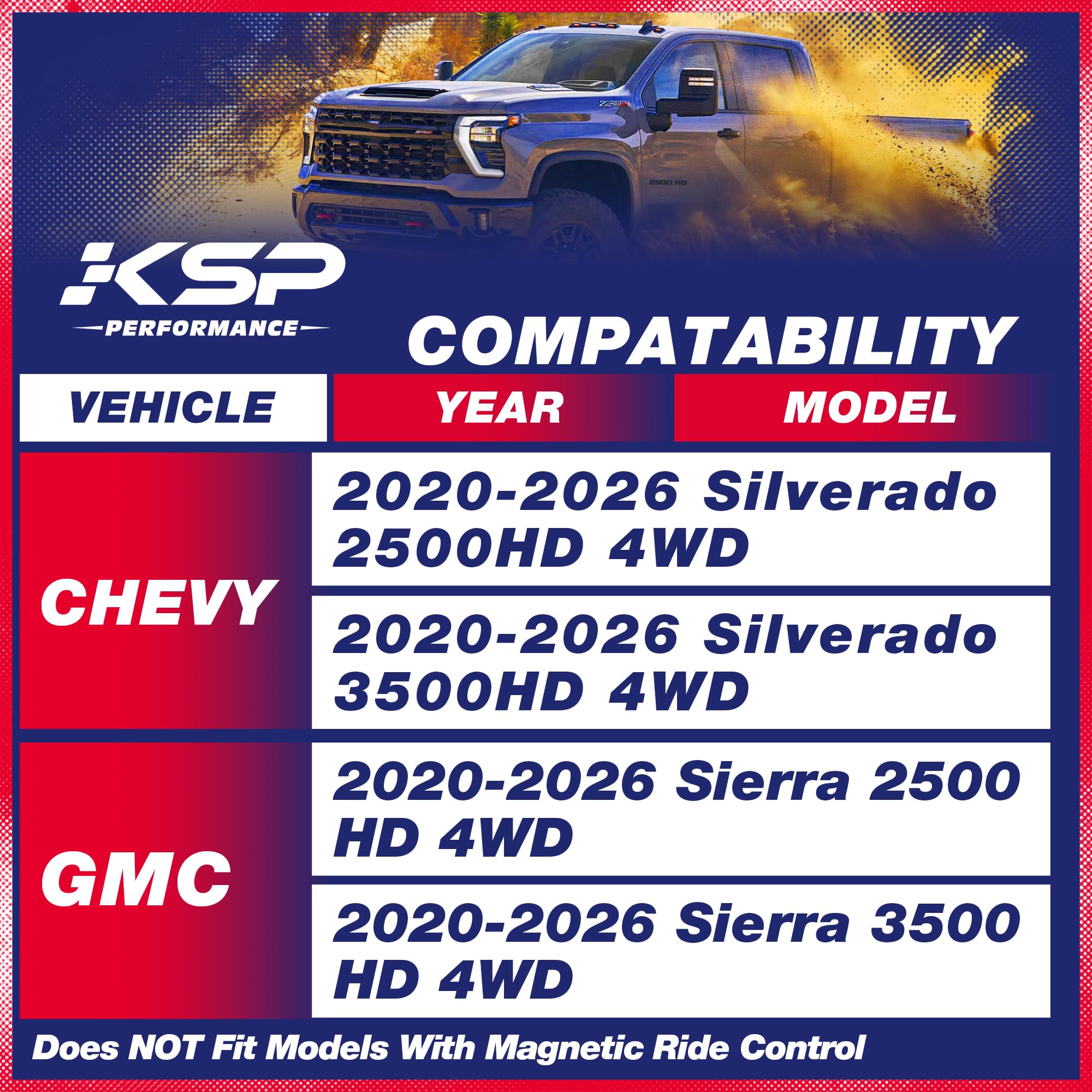 KSP 1-3" Torsion Bar Key For Silverado Sierra 1500, Adjustable Forged Torsion Lift Kits Fit K1500 K2500 K3500 Tahoe Yukon Suburban,Steel Suspension Level Kit Compatible With Chevy GMC 6 Lug Truck SUV