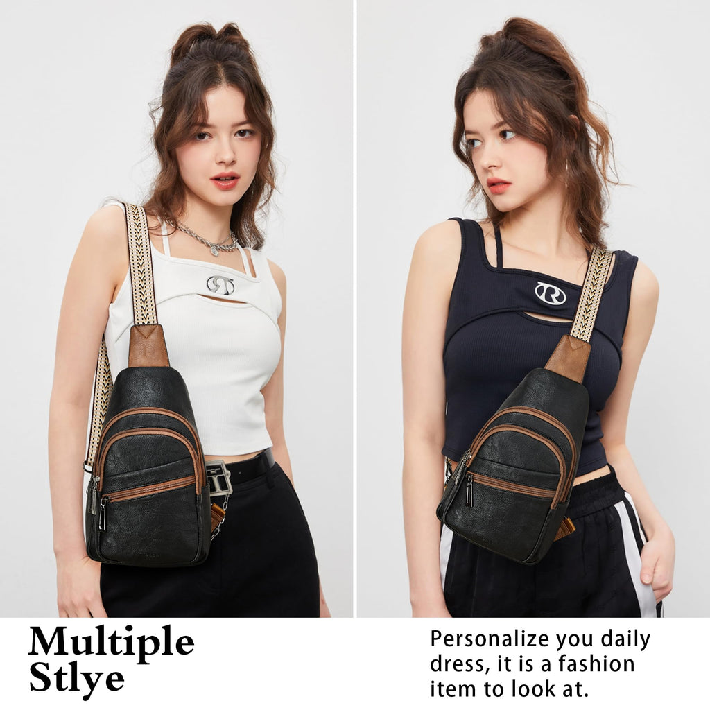 Sling Bag Crossbody Bags for Women Small Cross Body Bag Fanny Packs Chest Sling Purse for Daily Travel Leisure Sport