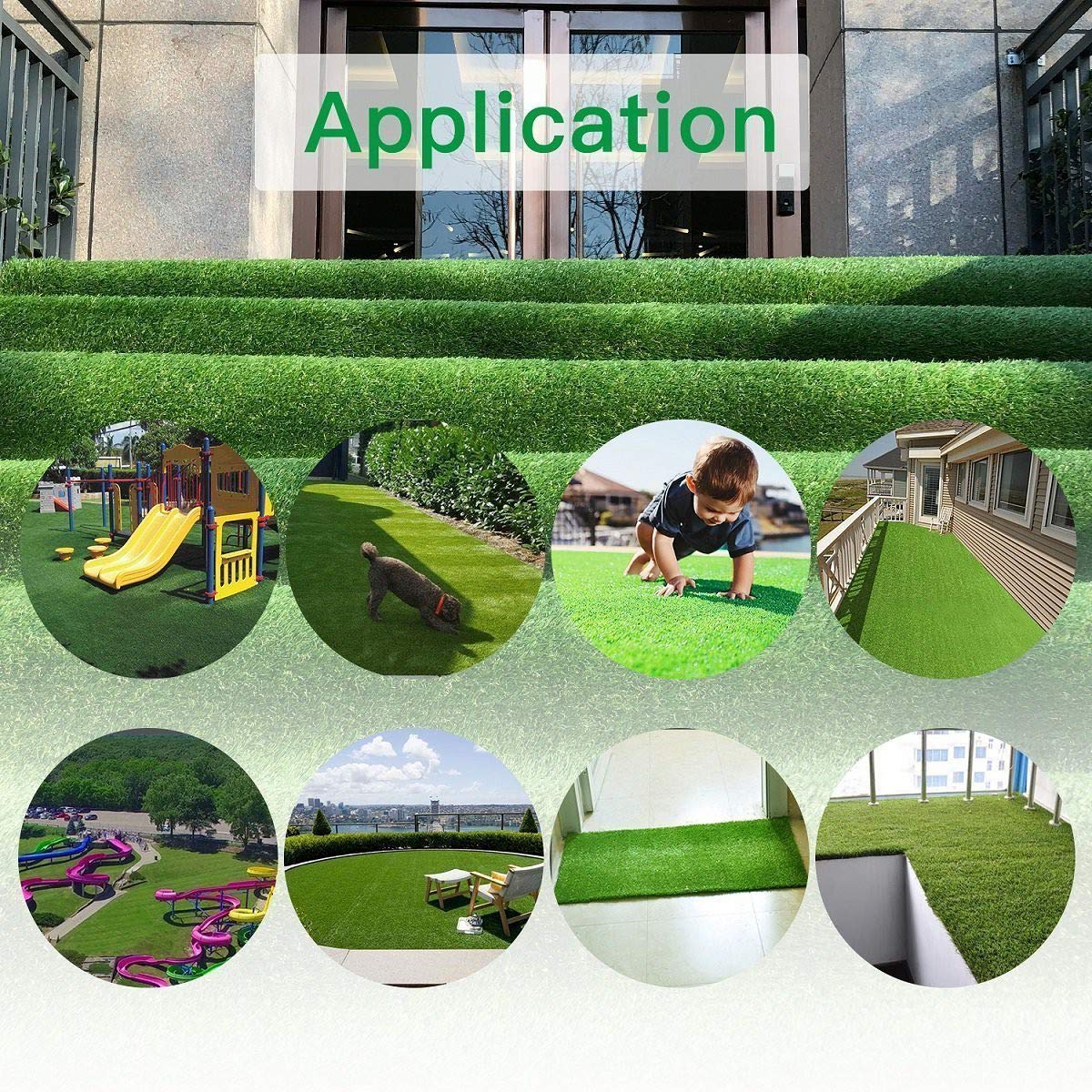 Petgrow 4FTx7FT Artificial Realistic & Thick Fake Mat for Outdoor Garden Landscape Pet Pad Dog Synthetic Grass Rug Turf