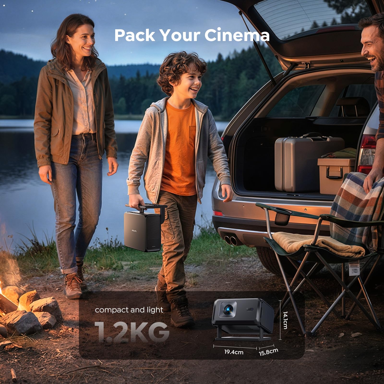 Smart Projector 4K【Bundled with Google TV Stick】Short Throw Mini Projectors, Portable Projecteur with Auto Focus & Keystone| Compatible with Netflix, Movie Projector WiFi6 & Bluetooth 5.3 Home/Outdoor