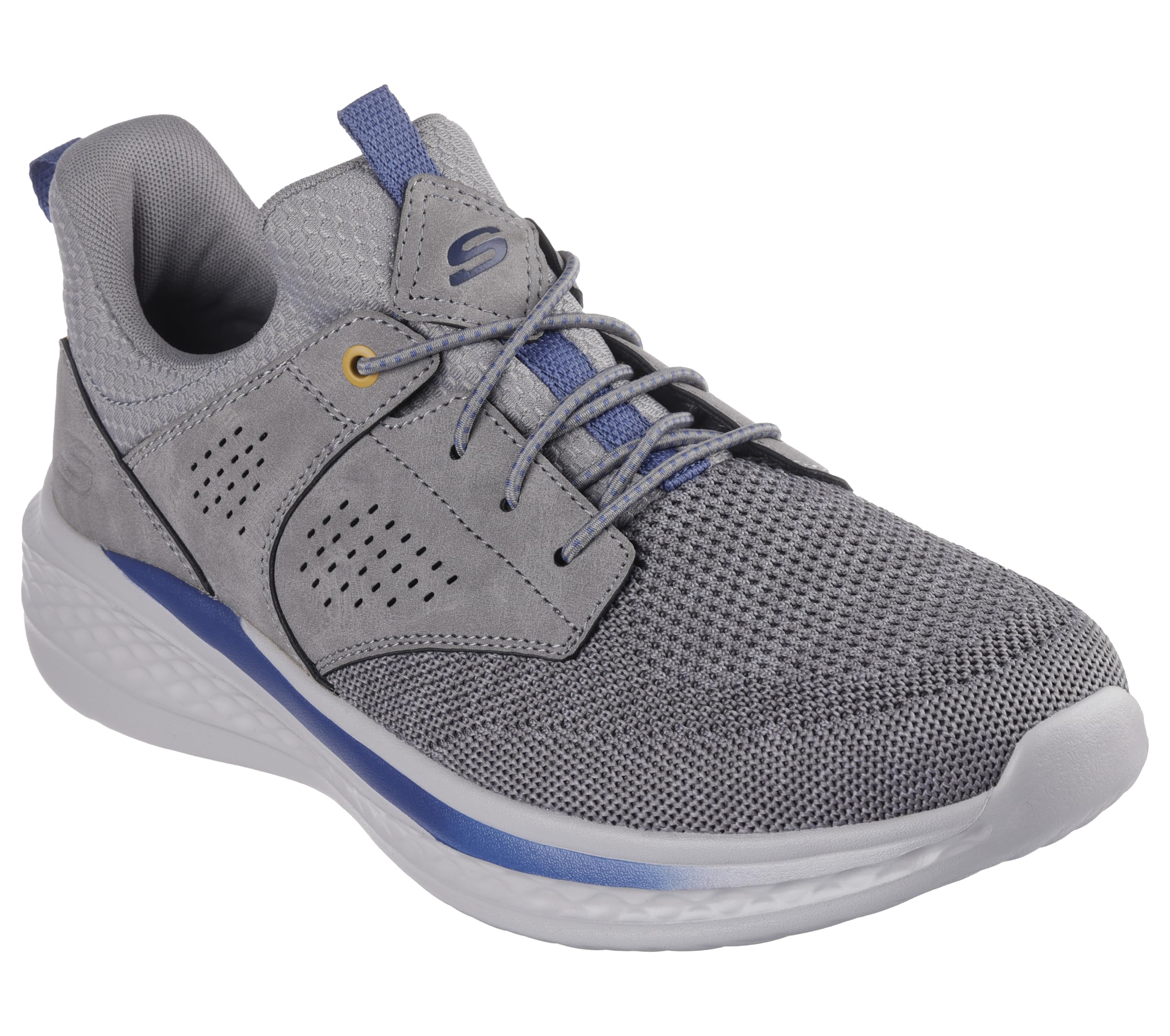 Skechers Men's Streetwear Slade - Breyer Knitted Mesh Bungee Lace W/Quarter Cage Slip On