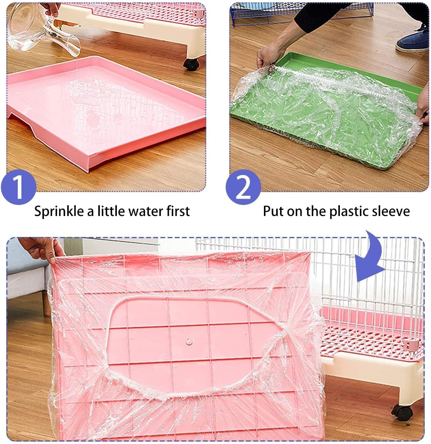 30 pcs Disposable Cage Liners, Clear Plastic Rabbit Cage Liner Bag, Universal Toilet Film for Bunny, Hamster, Totoro, Hedgehog, Guinea Pig and Small Animals(30pcs, 47in)