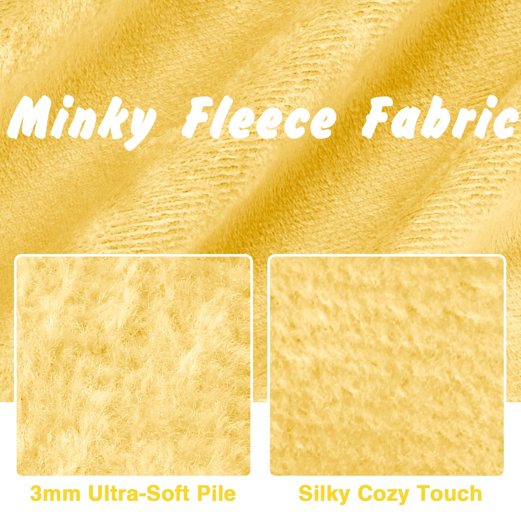 Entisn Minky Fabric by The Yard, 1 Yard x 60 Inch Wide Pre-Cut Fleece Fabric Beige Cuddle Minky, Solid Soft Plush for Blanket, Pillow Cover, Scarf, Sewing