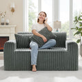 Hobestluk Single Sofa Foam Couch Sofa for Small Spaces Comfy Sofas with Removable Cover Furry Couch with Pillows for Living Room, Bedroom, Apartment, Office (Black, Standard)