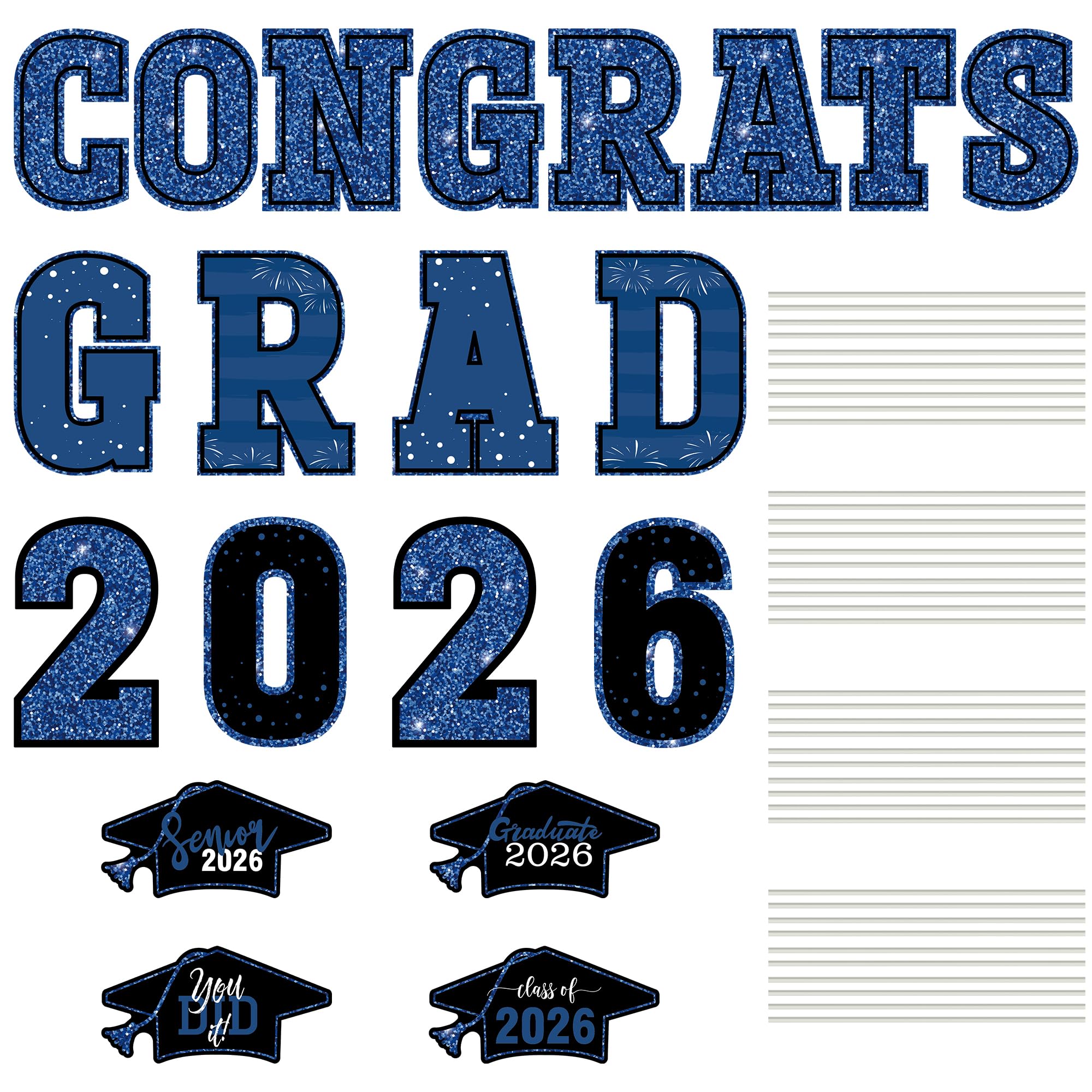 HOVACY 20 PCS Black Gold Graduation Yard Signs Class of 2026 | Black Gold 20 PCS, 40 Stakes, 11.57 x 16.14 in, Corrugated Plastic, Waterproof, Congrats Grad Sign, Graduation Sign