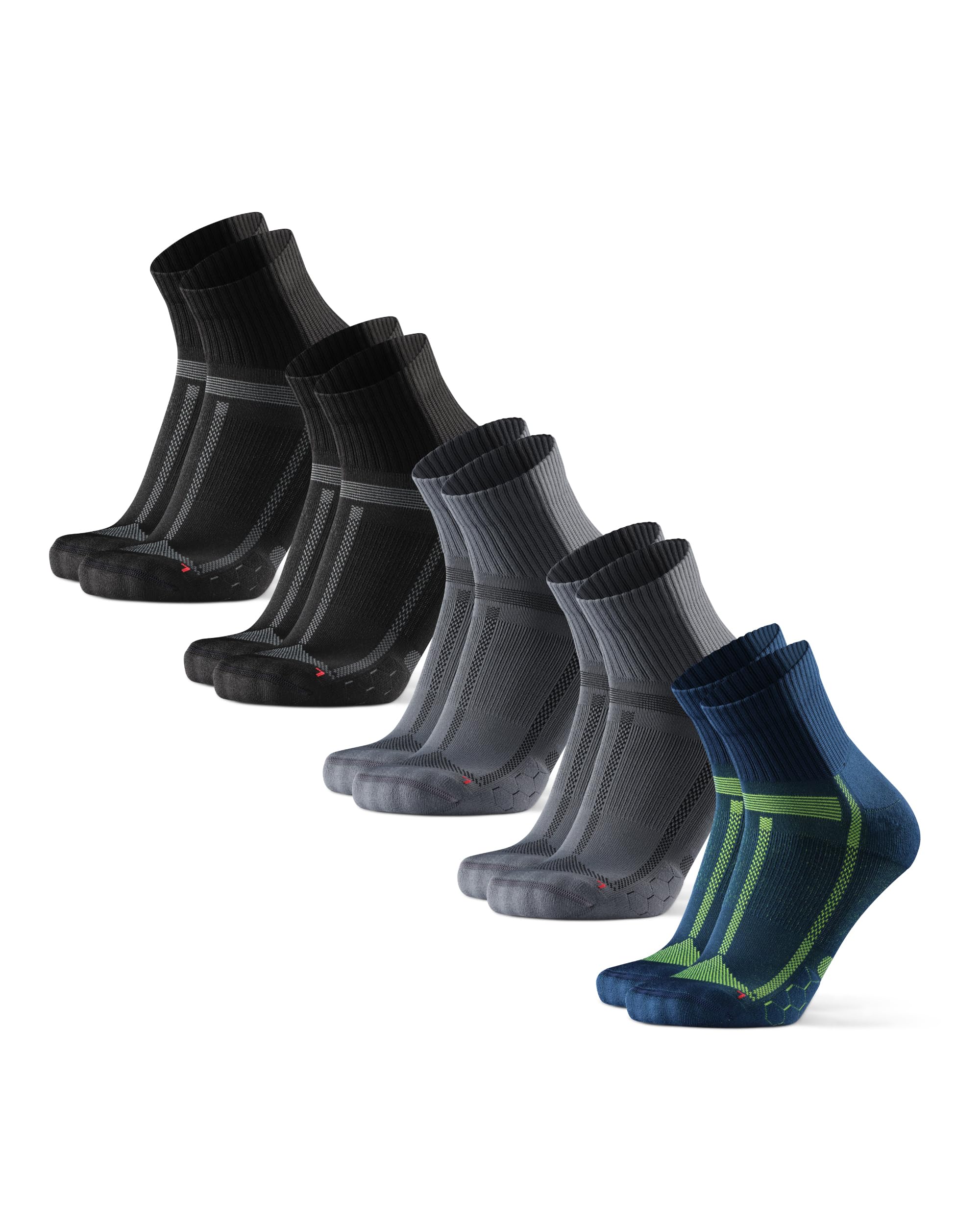 DANISH ENDURANCE Ultra-Comfort Quarter Running Socks, Performance Socks, Men & Women - 3 or 5 Pack