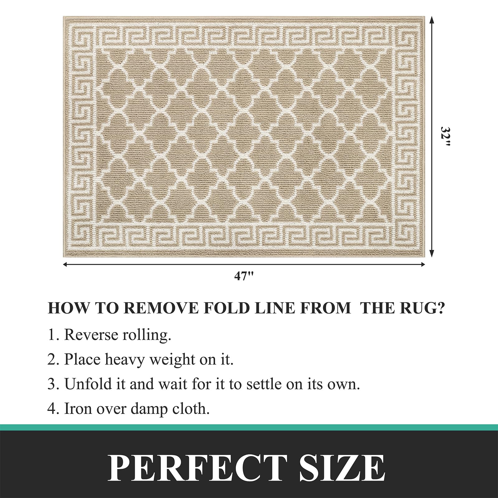 Pauwer Door Mat Indoor Entrance 20"x60" Absorbent Dirt Trapper Welcome Mats for Front Door Washable Entryway Rugs Ultra Thin Doormat Non Slip Runner Rugs for Hallway Kitchen Laundry Room, Beige