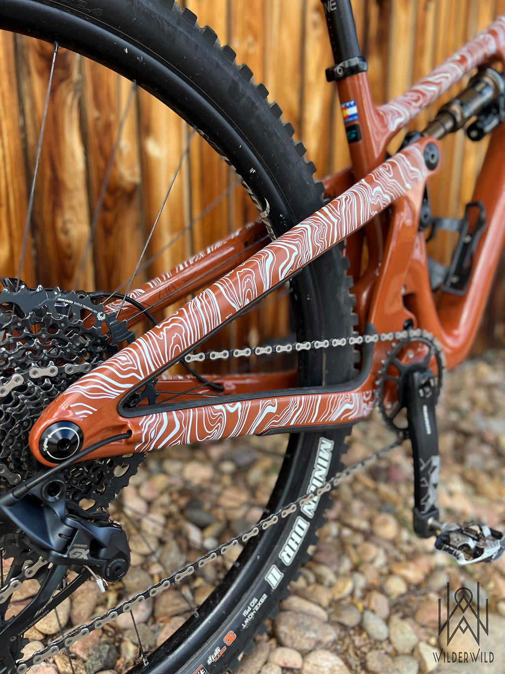 Bike Frame Protection Tape- High Impact Clear Vinyl Wrap Includes Tool (4”x72) Bicycle Frame Protector, Mountain Bike Frame Guard Chainstay Protector (Art Deco)
