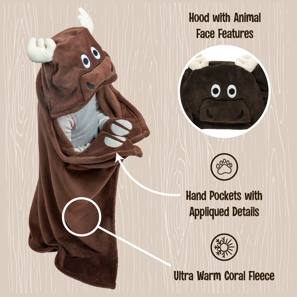 Lazy One Wearable Hooded Blanket for Kids, Animal Hooded Blanket (Bigfoot)