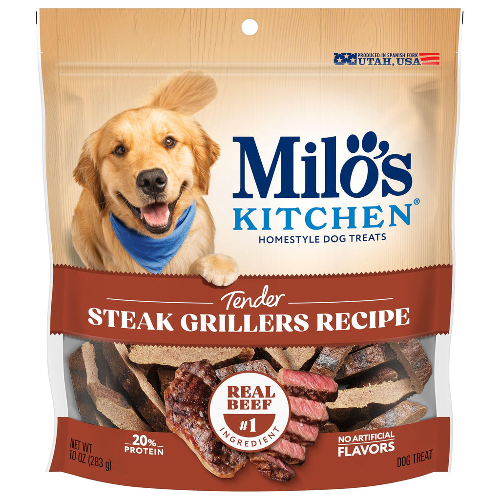 Milo's Kitchen Homestyle Dog Treats, Beef Sausage Slices, 10 Ounce, High Protein, No Artificial Flavors