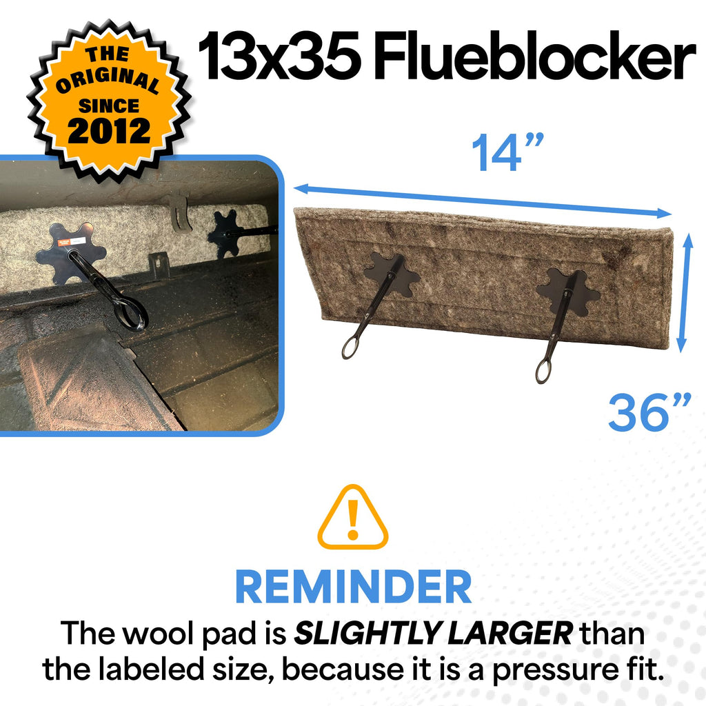 Flueblocker for 5"X14" Chimney Flue – Chimney Sheep Fireplace Draft Stopper Plug Replacement Damper Fireplace Tool – Better Than Inflatable Pillow or Balloon–Save Energy Block Odor & Debris