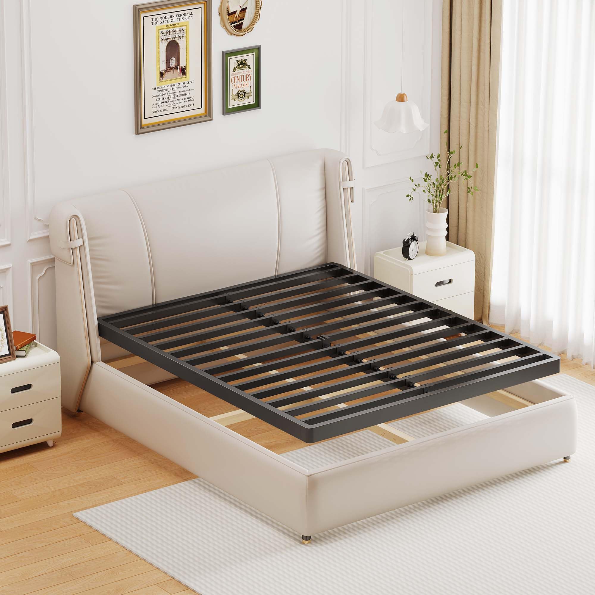 ROIL 10 Inch Twin Box Spring, Heavy Duty Metal Box Spring Mattress Foundation with Fabric Cover, 3500lbs Max Weight Capacity, Easy Assembly, Noise Free, Non-Slip