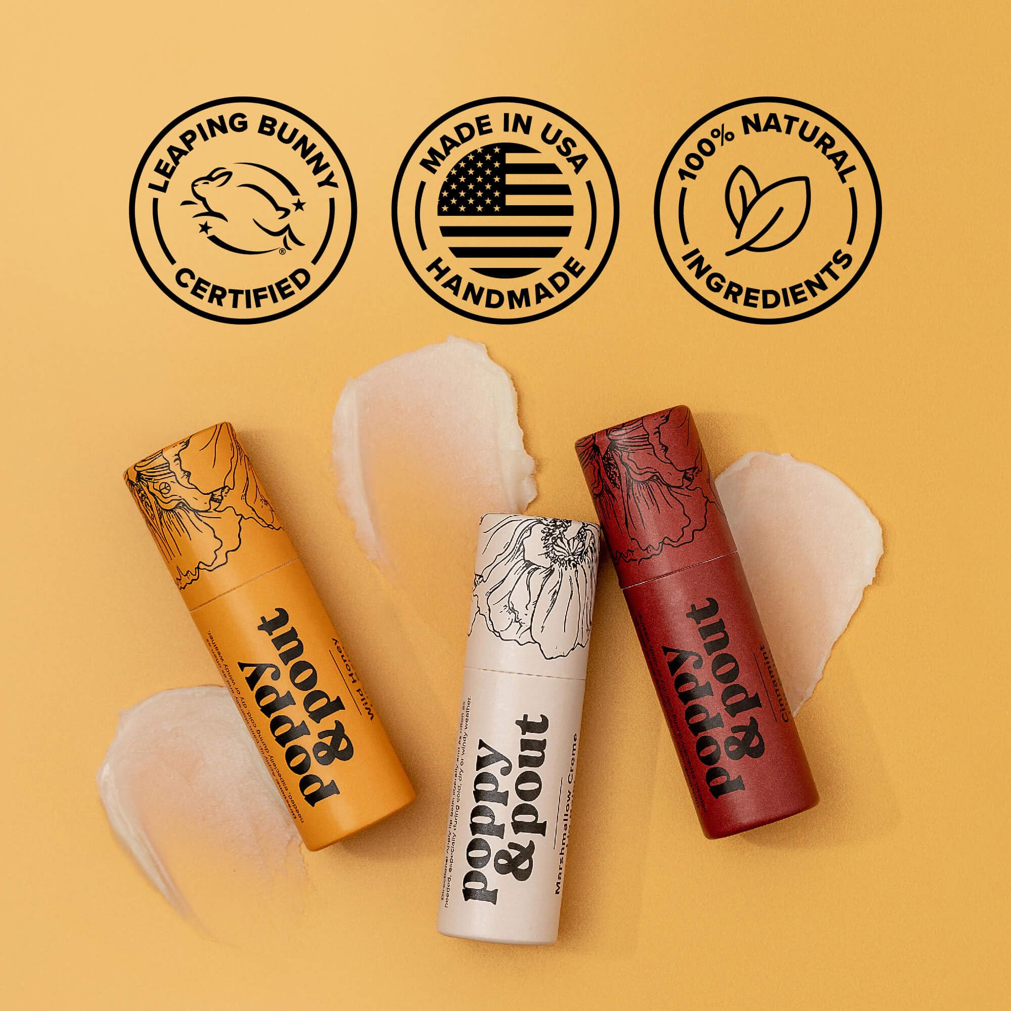 Poppy & Pout Blood Orange Mint Jumbo Lip Balm | All Natural Lip Balms & Moisturizers | Hydrates with Beeswax, Vitamin E, Organic Coconut Oil | Cruelty-Free | Lip Balm in Recyclable Cardboard Tube