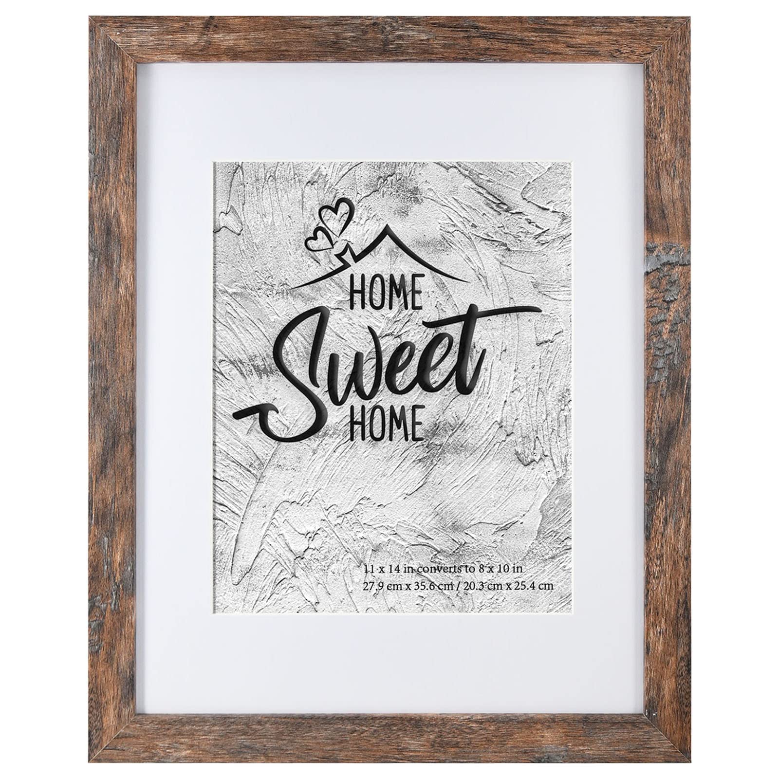 Califortree Black 11x14 Picture Frame - Display Photos 8x10 with Mat or 11x14 Without Mat - HD Glass Inside, Set of 2
