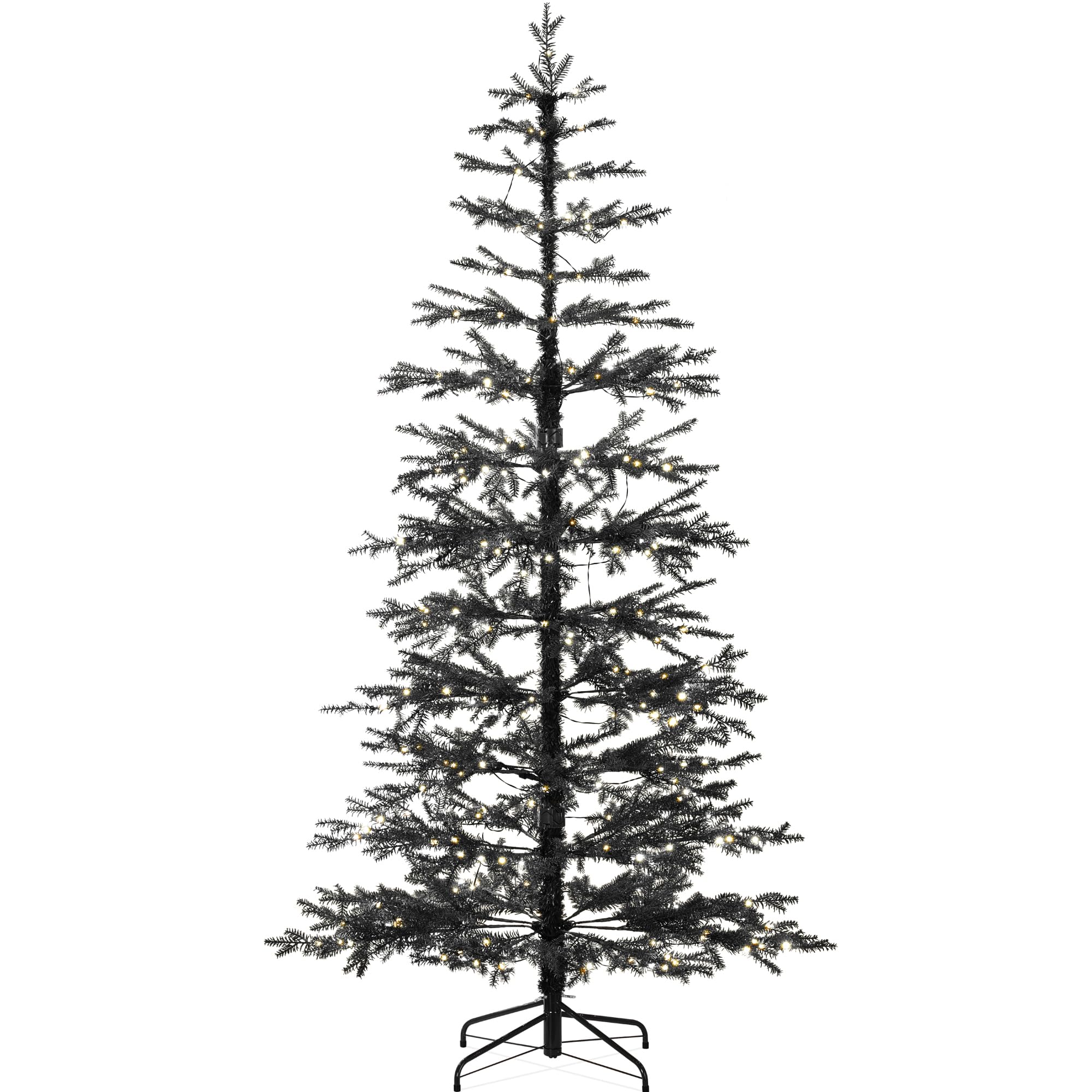 Best Choice Products Pre-Lit Sparse Christmas Tree 4.5ft Artificial Pine Holiday Décor Aspen Noble Fir w/ 2-in-1 White & Multicolor LED Lights
